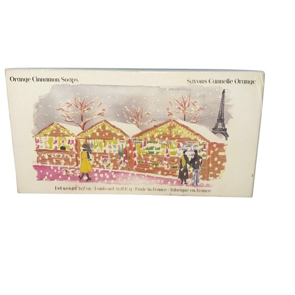 Eiffel Tower Orange Cinnamon Soap Set 3 Bars Made in France Savons Cannelle - Picture 2 of 16
